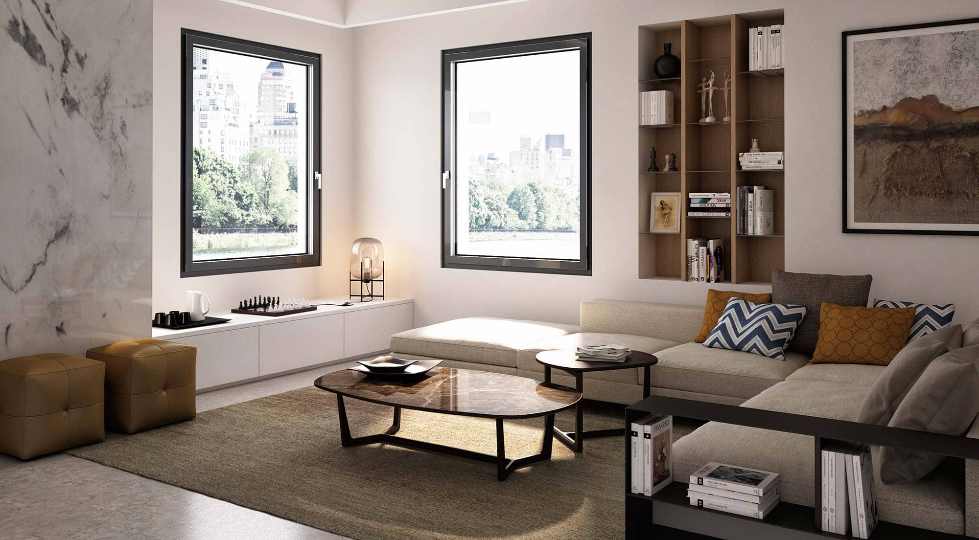 Finestre in alluminio Oknoplast ambientate