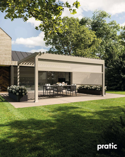 pergola con tende laterali 