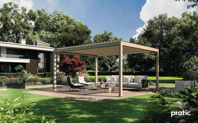 pergola bioclimatica pratic in giardino di lusso